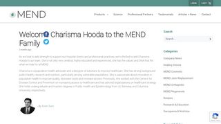 
                            3. Welcome Charisma Hooda to the MEND Family | MEND Nutrition