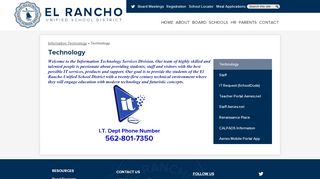 
                            6. Welcome - District Departments - El Rancho Unified School District