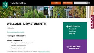 
                            2. Welcome, New Students! | Nichols College