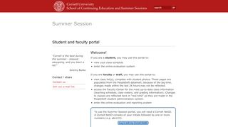 
                            4. Welcome! / Student and faculty portal / Cornell Summer Session ...