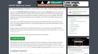 
                            9. Welcome - The complete ASP.NET WebForms tutorial