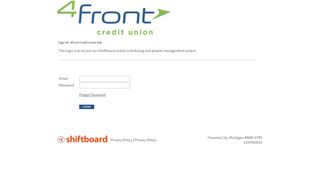 
                            8. Welcome to 4Front Credit Union Shiftboard Login Page