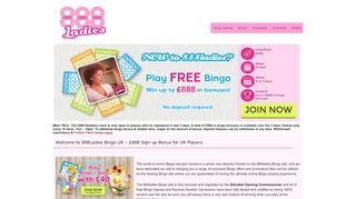 
                            9. Welcome to 888Ladies Bingo UK - £888 Sign up Bonus for UK ...