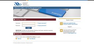 
                            3. Welcome to ABA’s Learning Management System …