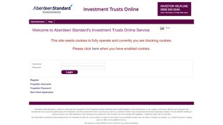 
                            5. Welcome to Aberdeen's Investment Trusts Online Service