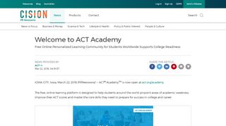 
                            4. Welcome to ACT Academy - PR Newswire