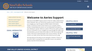 
                            8. Welcome to Aeries Support - Simi Valley Unified School District