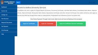 
                            5. Welcome to Andhra University Services - aucoe.info