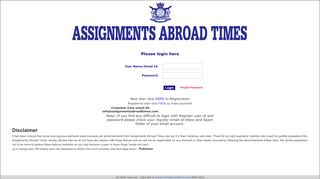 
                            2. Welcome to Assignments Abroad TIMES :: e-Paper Login