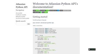 
                            7. Welcome to Atlassian Python API’s …