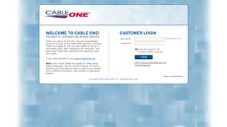 
                            1. Welcome to Cable ONE!