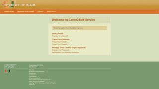 
                            6. Welcome to CaneID Self-Service - University of Miami