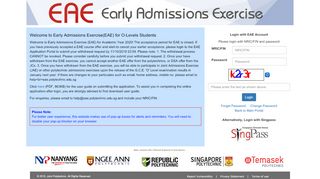 
                            2. Welcome to Early Admissions Exercise(EAE) - …