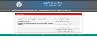 
                            3. Welcome To JEE (Advanced) 2019 - jeeadv.nic.in