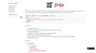 
                            1. Welcome to Jinja2 — Jinja2 Documentation (2.10)