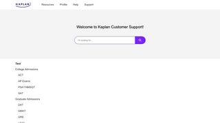 
                            10. Welcome to Kaplan Customer Support! - help.kaptest.com