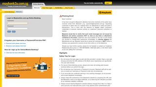 
                            6. Welcome to Maybank2u.com.sg (Online Banking)