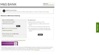 
                            9. Welcome to M&S Internet Banking - Sign In or Register