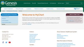 
                            2. Welcome to MyChart - Genesis HealthCare System - Zanesville, Ohio