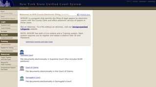 
                            1. Welcome to NYS Courts Electronic Filing (NYSCEF)