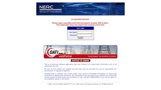 
                            9. Welcome to OATI NERC webPortal Login