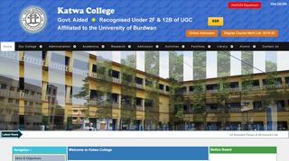 
                            1. Welcome to Official Website of Katwa College