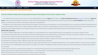 
                            9. Welcome to Online Faculty Registration Portal - JNTUH