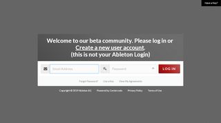 
                            4. Welcome to our beta community. Please log in or Create a new user ...