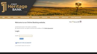 
                            1. Welcome to our Online Banking website. - First …