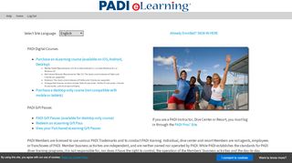 
                            2. Welcome to PADI eLearning