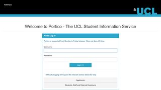 
                            5. Welcome to Portico - The UCL Student Information Service