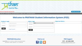 
                            6. Welcome to PRATHAM Student Information System (PSIS)