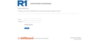 
                            2. Welcome to R1 RCM Inc. Shiftboard Login Page