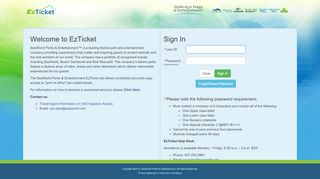 
                            6. Welcome to SeaWorld Parks & Entertainment EzTicket - Login