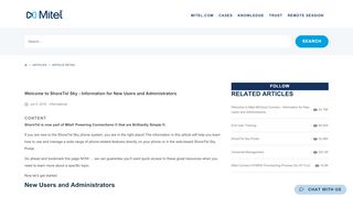 
                            4. Welcome to ShoreTel Sky - Information for New Users and ...