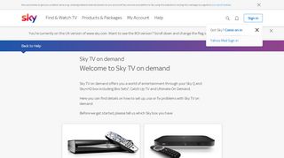 
                            1. Welcome to Sky TV on demand | Sky Help | Sky.com