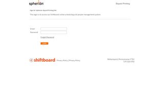 
                            8. Welcome to Spherion: Bayard Printing Shiftboard Login Page