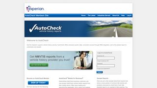 
                            1. Welcome to the AutoCheck Member's Site