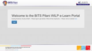 
                            5. Welcome to the BITS Pilani WILP e-Learn Portal