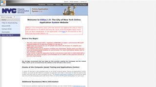 
                            1. Welcome to the City of New York Online Application System