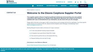 
                            1. Welcome to the Dixons Carphone Supplier Portal | Dixons ...