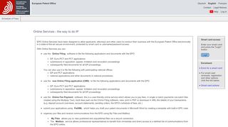 
                            1. Welcome to the EPO Online Services