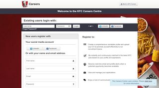 
                            6. Welcome to the KFC Career Center - Register or Login
