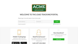 
                            5. Welcome to the Load Tracking Portal - Login to Acme Portal