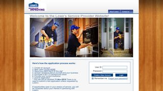 
                            5. Welcome to the Lowe's Service Provider Website.