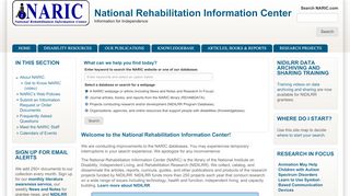 
                            5. Welcome to the National Rehabilitation Information Center!