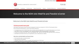 
                            1. Welcome to the NEW AAA WebFile and Panelist eCenter | ADR.ORG