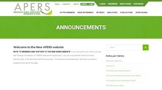 
                            4. Welcome to the New APERS website