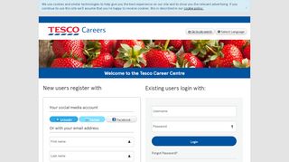 
                            5. Welcome to the Tesco Career Center - Register or Login