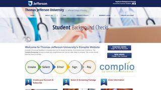 
                            6. Welcome to Thomas Jefferson University's Complio Website